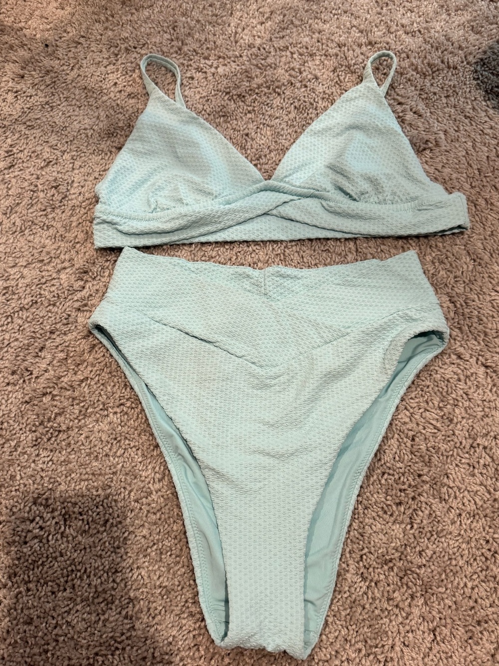 aerie Light Mint Triangle Bralette Bikini